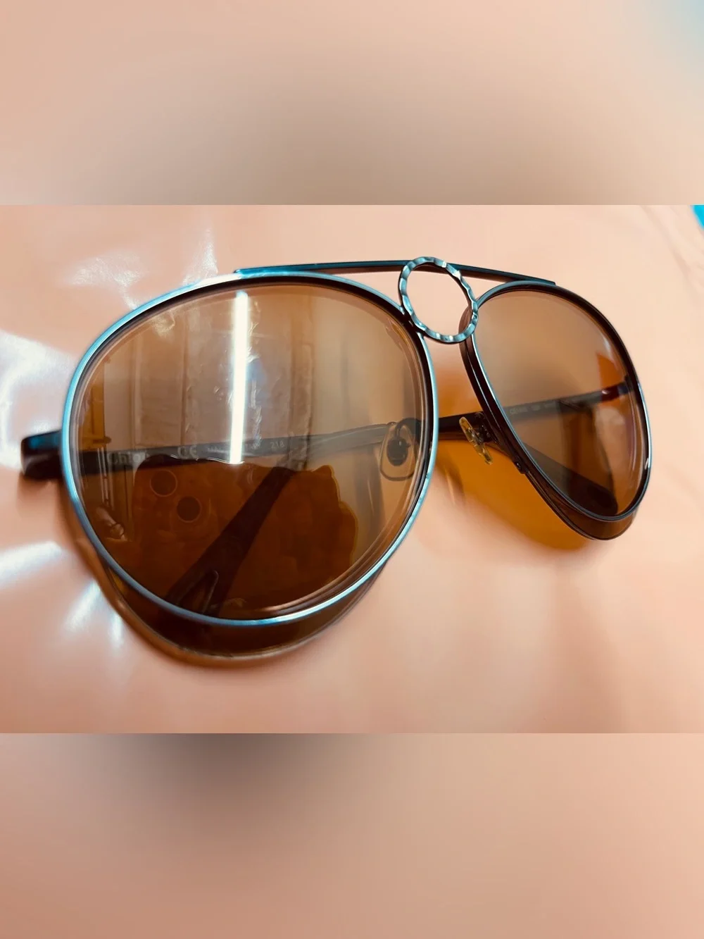 Chloe Romie CE144S 028 Women’s Oversized Aviator Sunglasses Brown 61mm